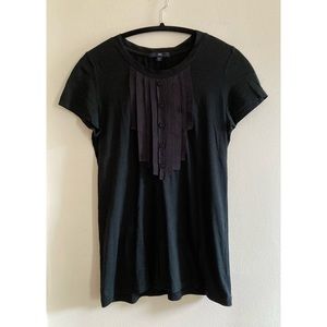 Gap Black Pima Cotton Tuxedo Tee Women’s Small